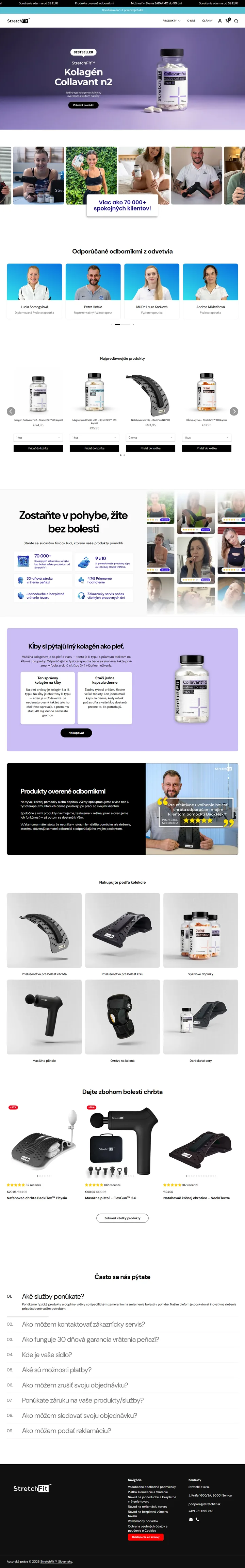 Náhľad desktop verzie webu stretchfit.sk